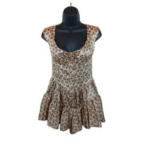 Vanessa Mooney Silk the Elizabeth Dress romper playsuit in daisy print small